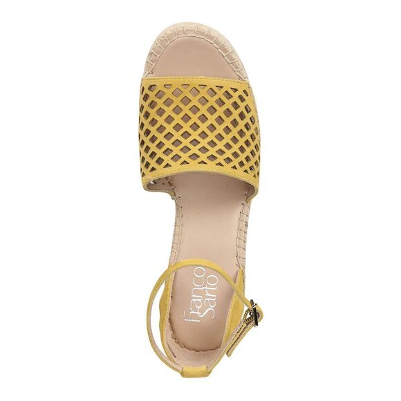 FRANCO SARTO Womens Yellow 1" Platform Calabria Wedge Shoes 9 M - Picture 3 of 4